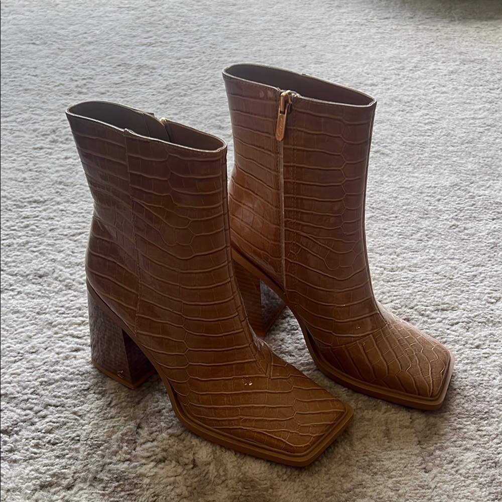 Sam Edelman Crocodile Heeled Booties